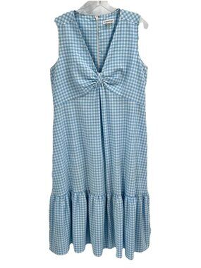 calvin klein blue gingham dress | Dresses | Calvin Klein With Silver Collar Worn One Time FIT Fit High-low Vintage 1960's black and size:14
